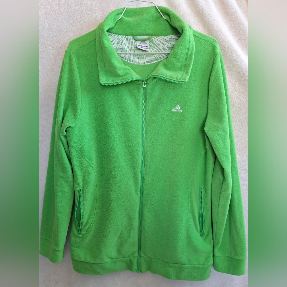 Women's Adidas Green Full Zipper Outdoor Jacket